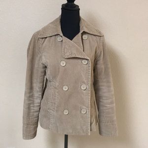 Camel colored coduroy quilted jacket size Med